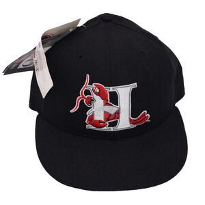 Vtg NWT New Era Minor League Baseball HICKORY CRAWDADS Black Wool Hat Cap 6 5/8